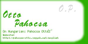 otto pahocsa business card